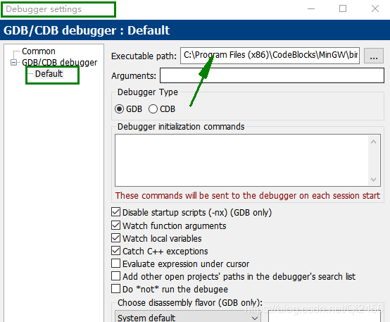 codeblocks compiler path error