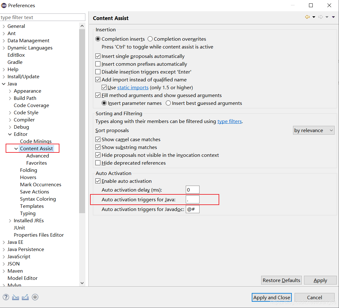 Eclipse automatic prompt setting method and optimization ProgrammerAH