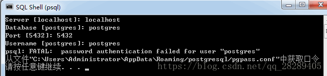mysql dbeaver password authentication failed for user postgres