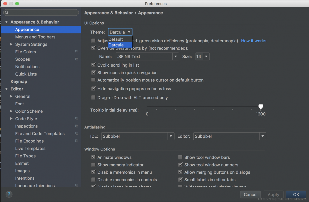 change theme android studio error