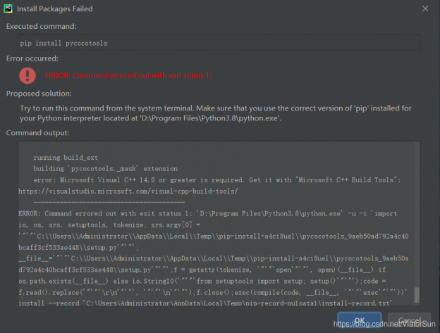 [Solved] error: Microsoft Visual C++ 14.0 or greater is required ...