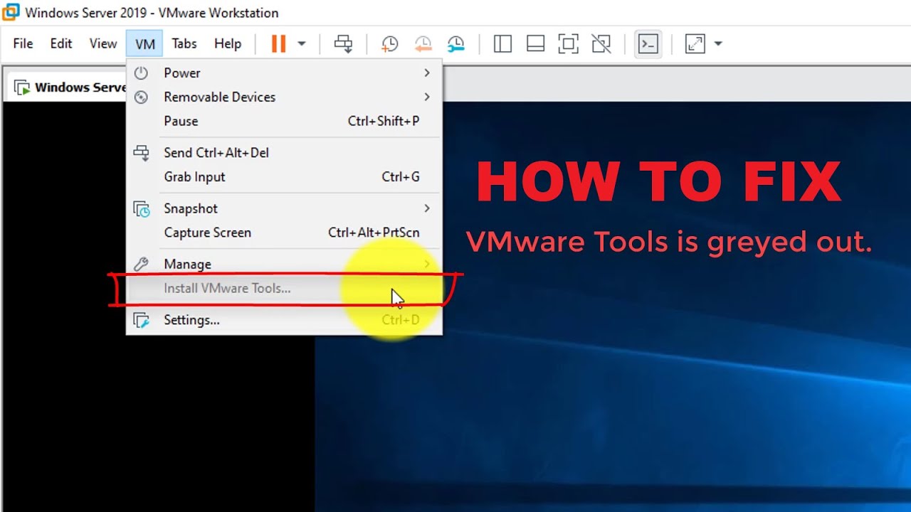 How to install VMware tools if the option is grayed out in VMware  Workstation - YouTube